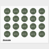 Botanische Floral met de letters Green Beige Boy B Ronde Sticker (Vel)