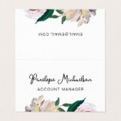 Botanische Floral met  Manuscript en QR Code Visitekaartje (Buitenkant ongevouwen)