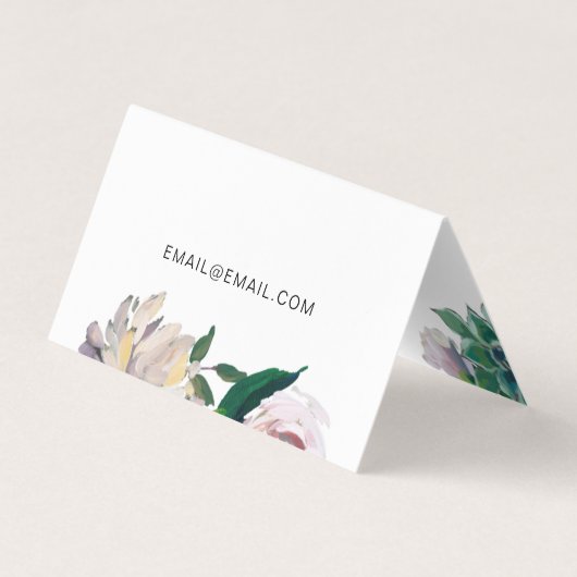 Botanische Floral met  Manuscript en QR Code Visitekaartje (Achterkant)