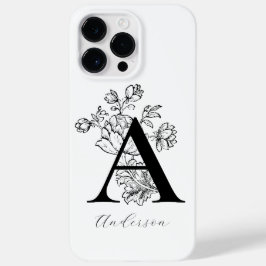 Botanische Floral Monogram Letter A Naam Case-Mate iPhone 14 Pro Max Hoesje