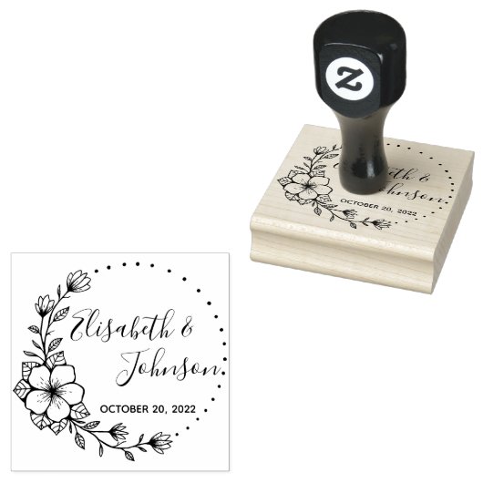 Botanische Floral Names Bindend Rubber Stamp Rubberstempel (Gestempeld)