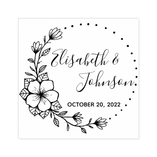 Botanische Floral Names Bindend Rubber Stamp Rubberstempel (Afrduk)