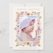 Botanische Floral Paasfotokaart Feestdagenkaart (Voorkant)