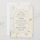 Botanische Floral Paper Modern Digital Wedding Kaart (Voorkant)