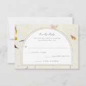Botanische Floral Paper Modern Wedding RSVP Kaartje (Voorkant)