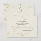 Botanische Floral Paper Modern Wedding RSVP Kaartje (Voorkant / Achterkant)