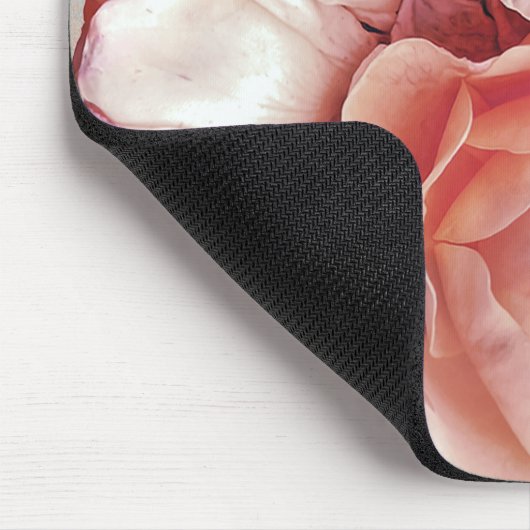 Botanische Floral Peony Blush Pink Rose Muismat (Hoek)