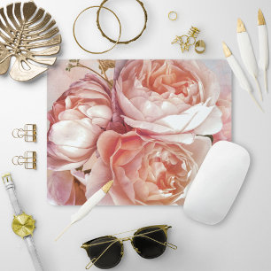 Botanische Floral Peony Blush Pink Rose Muismat