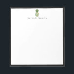 Botanische Floral Pineapple Black Lijst Notitieblok<br><div class="desc">Elegant waterverf eilandje botanische anananas logo met zwart lijst,  gepersonaliseerd met naam,  notitieblok. De de doopvontstijl en kleur van de tekst kunnen worden aangepast.</div>