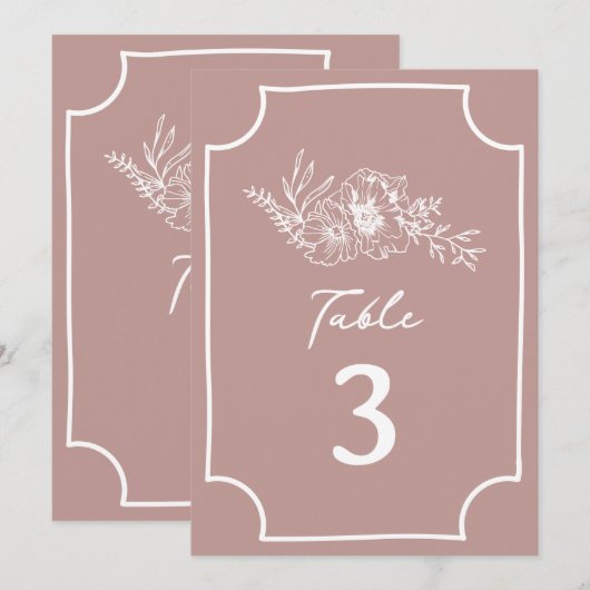 Botanische Floral Pink Weddenschap Kaart (Voorkant / Achterkant)