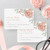 Botanische Floral roze Waterverf Elegant Wedding RSVP Kaartje