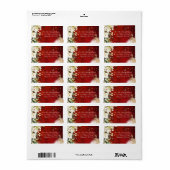 Botanische Floral Rustic Red Wedding Return Label (Full Sheet)