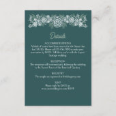 Botanische Floral Sage Mint Emerald Green Wedding Informatiekaartje (Voorkant)