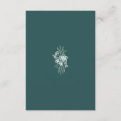 Botanische Floral Sage Mint Emerald Green Wedding Informatiekaartje (Achterkant)