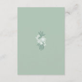 Botanische Floral Sage Mint Emerald Green Wedding Informatiekaartje (Achterkant)