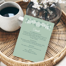Botanische Floral Sage Mint Emerald Green Wedding
