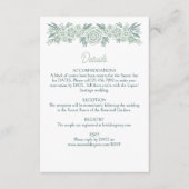 Botanische Floral Sage Mint Emerald Green Wedding Informatiekaartje (Voorkant)