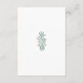 Botanische Floral Sage Mint Emerald Green Wedding Informatiekaartje (Achterkant)