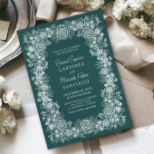Botanische Floral Sage Mint Emerald Green Wedding Kaart