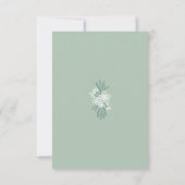Botanische Floral Sage Mint Emerald Green Wedding RSVP Kaartje (Achterkant)