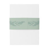 Botanische Floral Sage Mint Emerald Green Wedding Uitnodigingen Wikkel (Achterkant Voorbeeld)