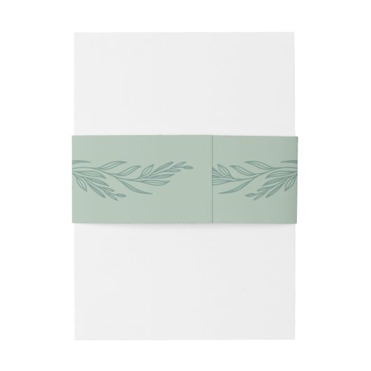 Botanische Floral Sage Mint Emerald Green Wedding Uitnodigingen Wikkel (Achterkant Voorbeeld)