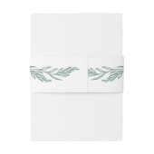 Botanische Floral Sage Mint Emerald Green Wedding Uitnodigingen Wikkel (Achterkant Voorbeeld)
