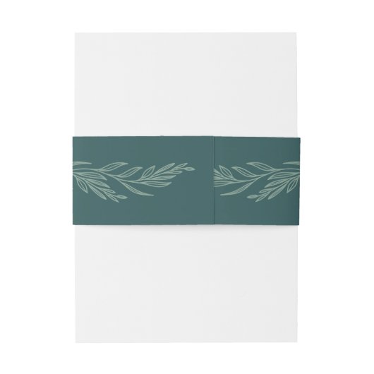 Botanische Floral Sage Mint Emerald Green Wedding Uitnodigingen Wikkel (Achterkant Voorbeeld)