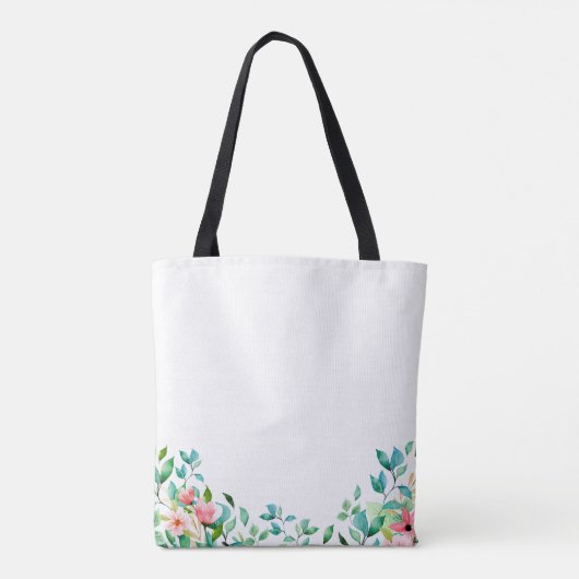 Botanische Floral Seahorse Monogram Tote Bag (Achterkant)