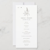 Botanische Floral Sketch Monogram Weddenschap Prog Bedankkaart (Voorkant)