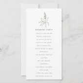 Botanische Floral Sketch Monogram Weddenschap Prog Bedankkaart (Achterkant)