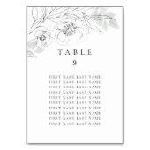 Botanische Floral Sketch Table Number w/ Names Kaart (Achterkant)