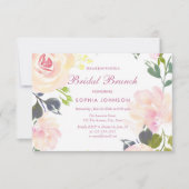 Botanische Floral Spring Bridal Brunch Invite Kaart (Voorkant)
