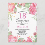 Botanische Floral Surprise 18th Birthday Invitatio Kaart<br><div class="desc">Botanische Floral Surprise 18th Birthday Invitation. Floral Pink Peonies Birthday Invitation for Women. Waterverf Floral Flower. Elegant roze en Peony Flowers. Volwassen verjaardag. Witte achtergrond. Zwart-wit. 13e 15e 16e 18e 21e 30e 40e 50e 60e 70e 90e 100e, Alle leeftijden. Voor verdere aanpassing, te klikken gelieve de knoop "van de Aanpassing...</div>