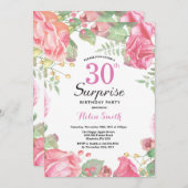 Botanische Floral Surprise 30th Birthday Invitatio Kaart (Voorkant / Achterkant)