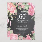 Botanische Floral Surprise 60th Birthday Invitatio Kaart (Voorkant / Achterkant)