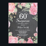 Botanische Floral Surprise 60th Birthday Invitatio Kaart<br><div class="desc">Botanische Floral Surprise 60th Birthday Invitation. Floral Pink Peonies Birthday Invitation for Women. Waterverf Floral Flower. Elegant roze en Peony Flowers. Volwassen verjaardag. Chalkboard Achtergrond. Zwart-wit. 13e 15e 16e 18e 21e 30e 40e 50e 60e 70e 90e 100e, Alle leeftijden. Voor verdere aanpassing, te klikken gelieve de knoop "van de Aanpassing...</div>