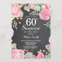 Botanische Floral Surprise 60th Birthday Invitatio