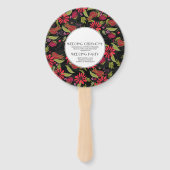 Botanische Floral Tulip Roos Greenery Wedding Handwaaier (Achterkant)