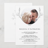 Botanische Floral virtuele bruiloft fotouitnodigin (Voorkant / Achterkant)