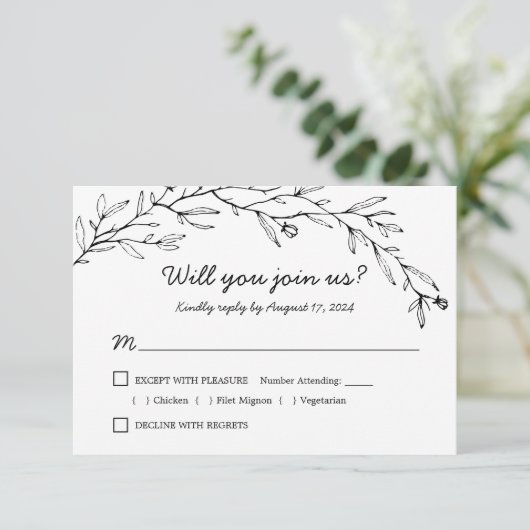 Botanische Floral Weddenschap RSVP met keuze uit m (Staand voorkant)