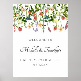 Botanische Floral Wedding Sign Poster