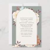 Botanische Floral Wedding van gemengde families Kaart (Voorkant)