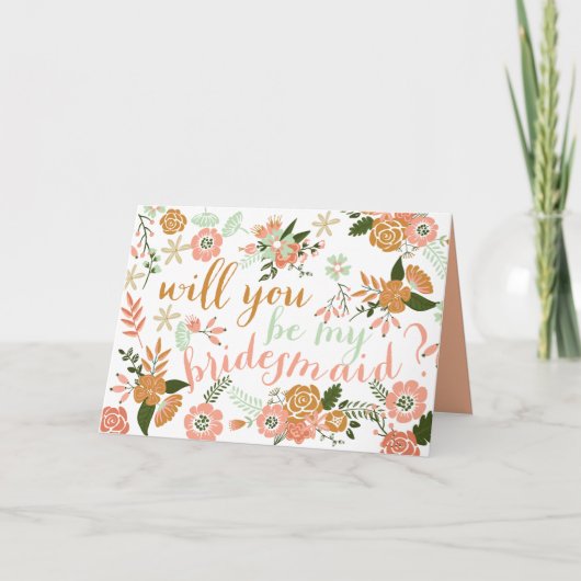 Botanische Floral zal je mijn Bridesmaid zijn (Voorkant)