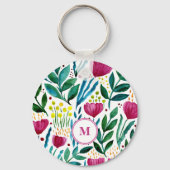 Botanische florale afbeelding van Monogram Sleutelhanger (Voorkant)