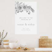 Botanische florale bruiloft welkomstbord, bruiloft poster (Keuken)