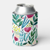 Botanische florale illustratie blikjeskoeler (Blikje Voorkant)