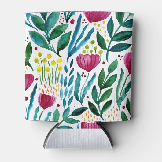 Botanische florale illustratie blikjeskoeler (Voorkant)