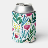 Botanische florale illustratie blikjeskoeler (Blikje Achterkant)