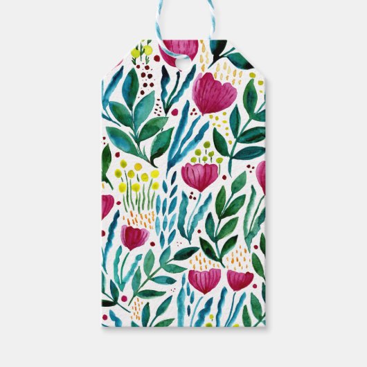 Botanische florale illustratie cadeaulabel (Voorkant)